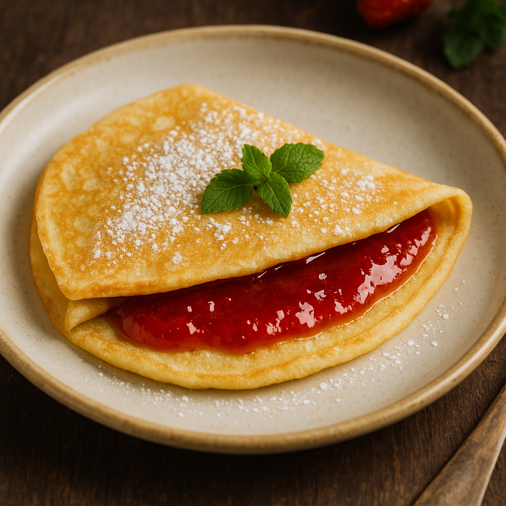 Südtiroler Pfannkuchen mit Erdbeermarmelade