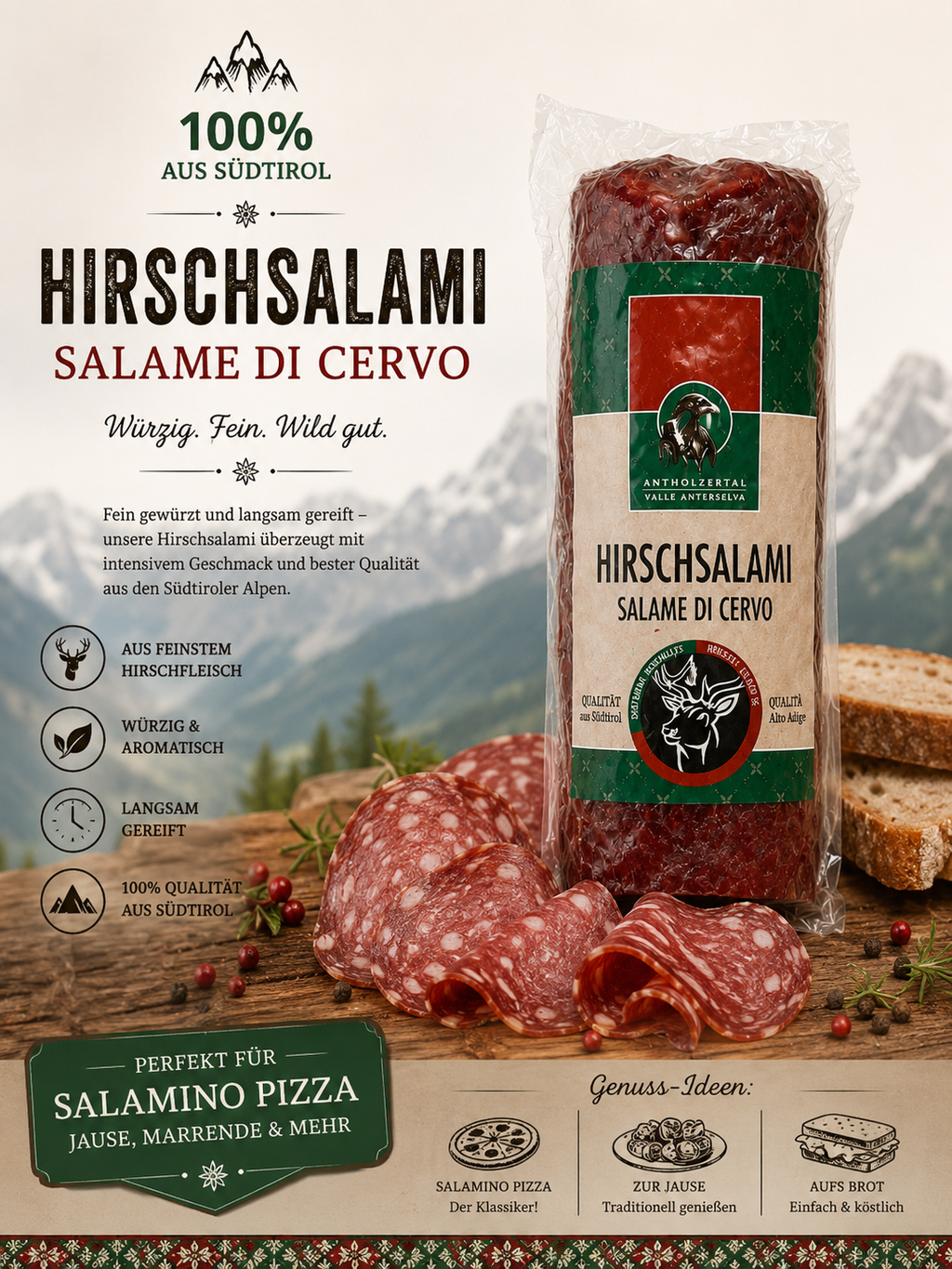 Salame di Cervo Alto Adige 170 g