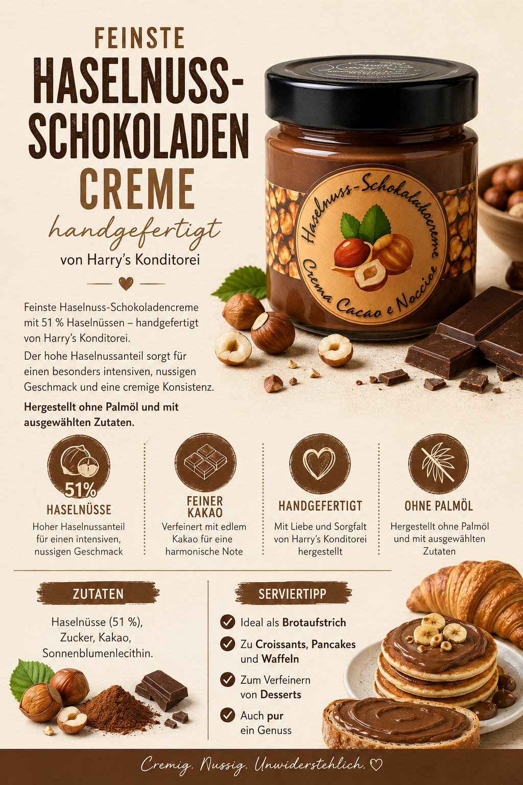 Haselnuss-Schokoladencreme – 220 g