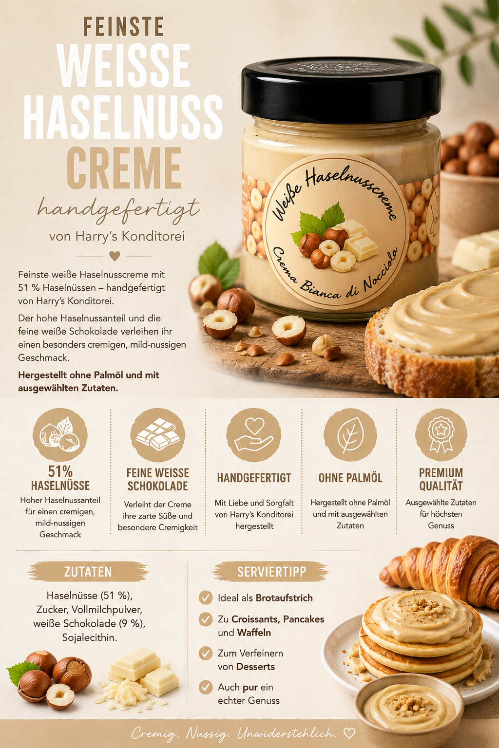 Weiße Haselnusscreme – 220g