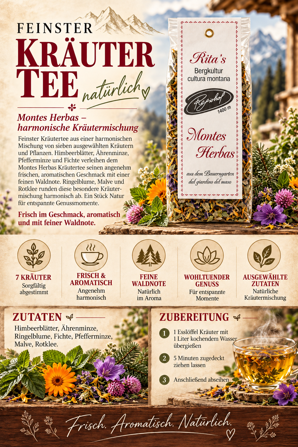 Tisana alle erbe Montes Herbas – 25 g
