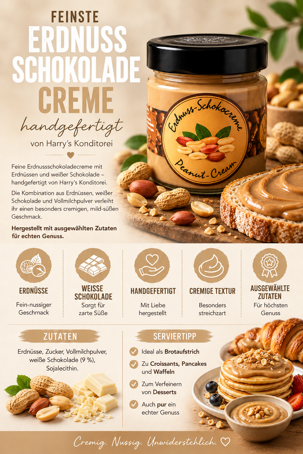 Crema di arachidi al cioccolato bianco – 220 g